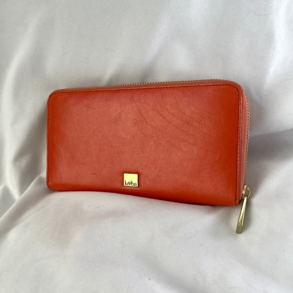 kooba Orange Leather Wallet